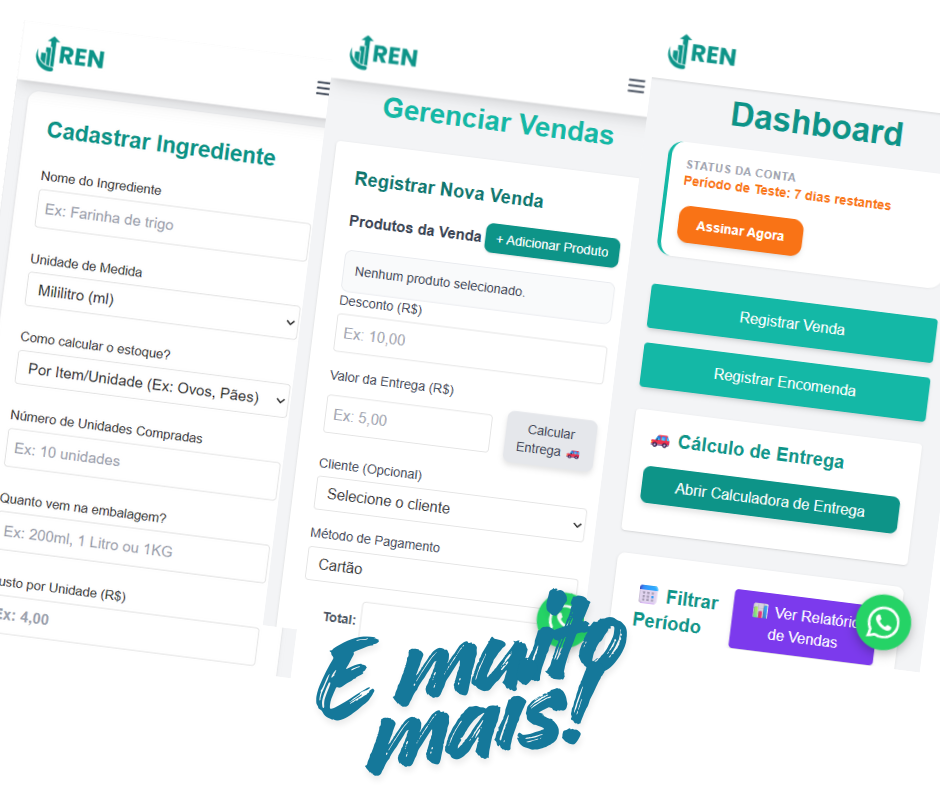 Mockup do Sistema REN no Celular